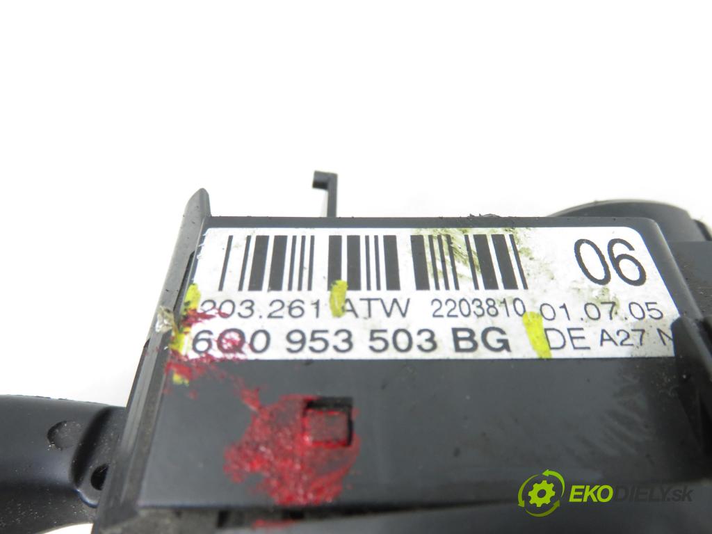 SEAT IBIZA III (6L1) HB 2005 47,00 1.2 12V - AZQ 1198,00 páčka/prepínač 6Q0953503BG ; 203261 ; 283396