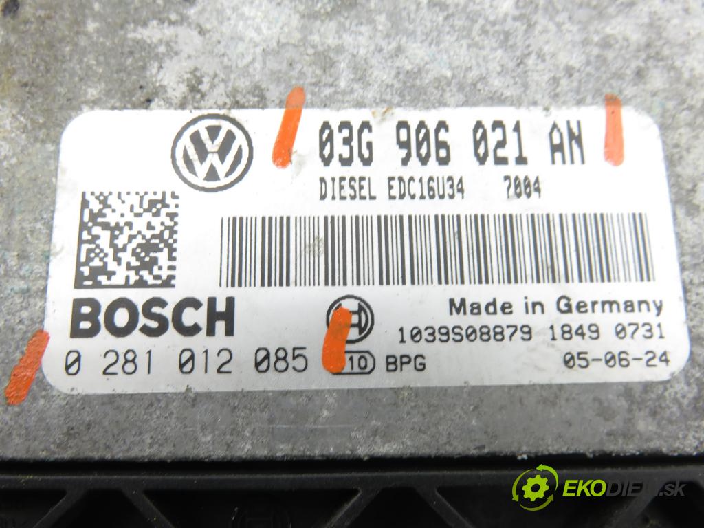 VW PASSAT B6 (3C2) SEDAN 2005 77,00 1.9 TDI PD 105 - BKC 1896,00 Riadiaca jednotka Motor 03G906021AN ; 0281012085
