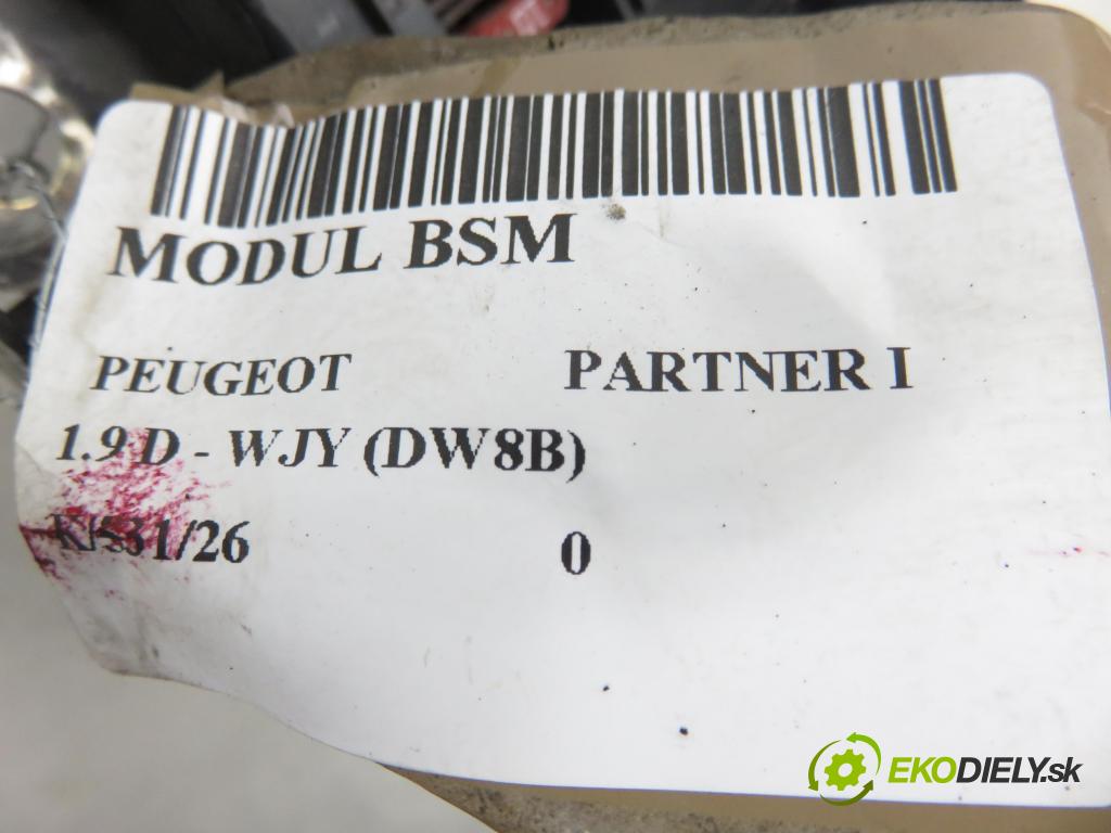 PEUGEOT PARTNER Skrzynia (5_, G_) FURGON 2005 51,00 1.9 D - WJY (DW8B) 1868,00 MODUL BSM U118470002J ; 9650618580