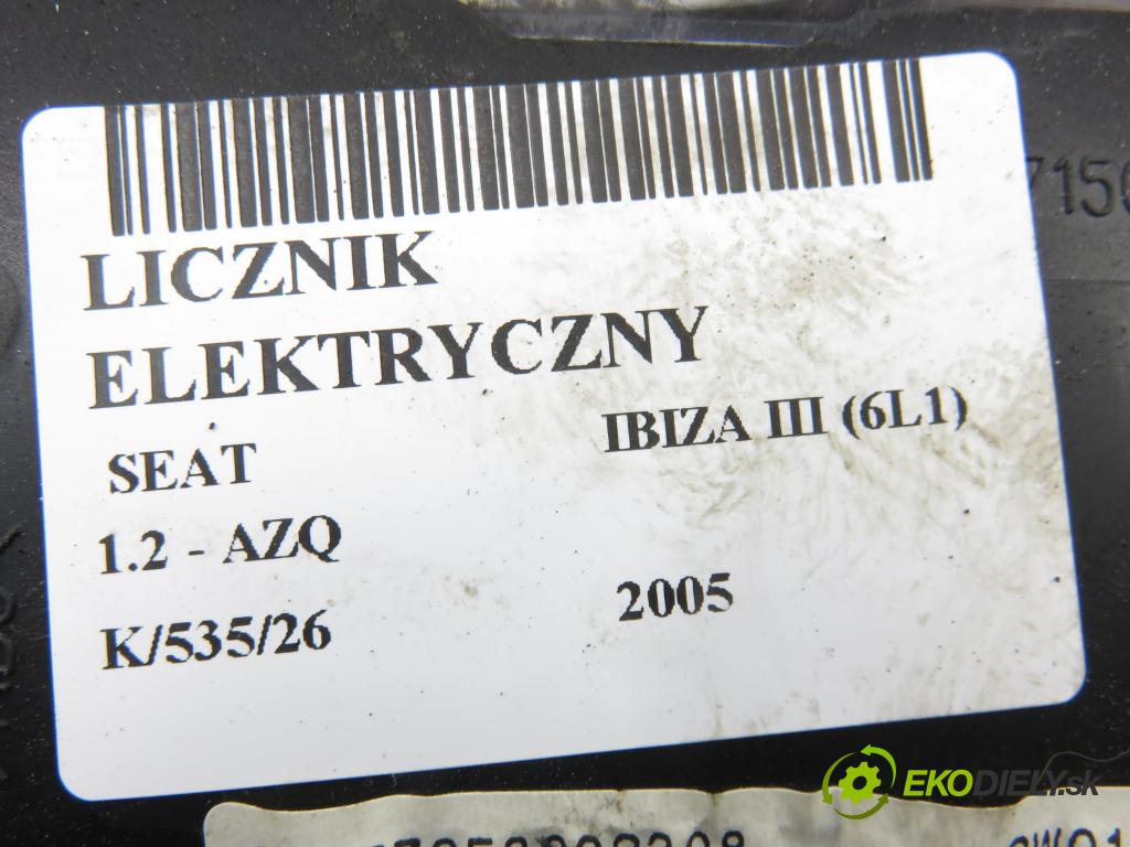 SEAT IBIZA III (6L1) HB 2005 47,00 1.2 12V - AZQ 1198,00 prístrojovka elektrický 6L0920801