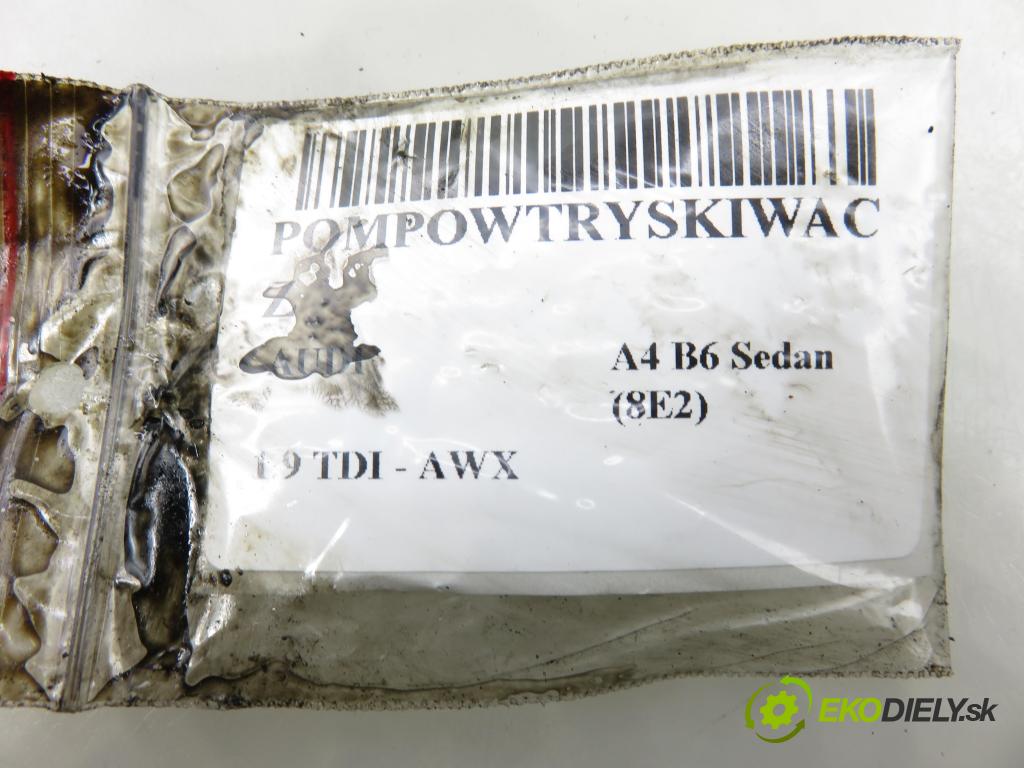 AUDI A4 (8E2, B6) SEDAN 2002 96,00 1.9 TDI PD 130 - AWX 1896,00 vstříkovač 038130073AR ; 0414720214 (Vstřikovač paliva)