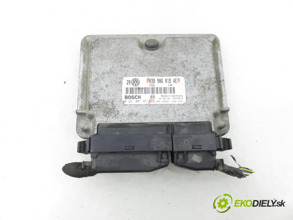 VW BORA (1J2) SEDAN 1999 66,00 1.9 TDI 90 - ALH 1896,00 Riadiaca jednotka Motor 0281001851 ; 038906018AE