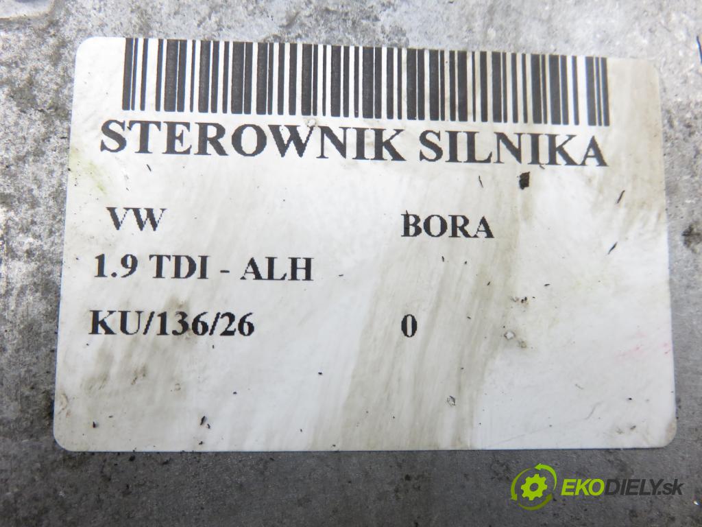 VW BORA (1J2) SEDAN 1999 66,00 1.9 TDI 90 - ALH 1896,00 Riadiaca jednotka Motor 0281001851 ; 038906018AE