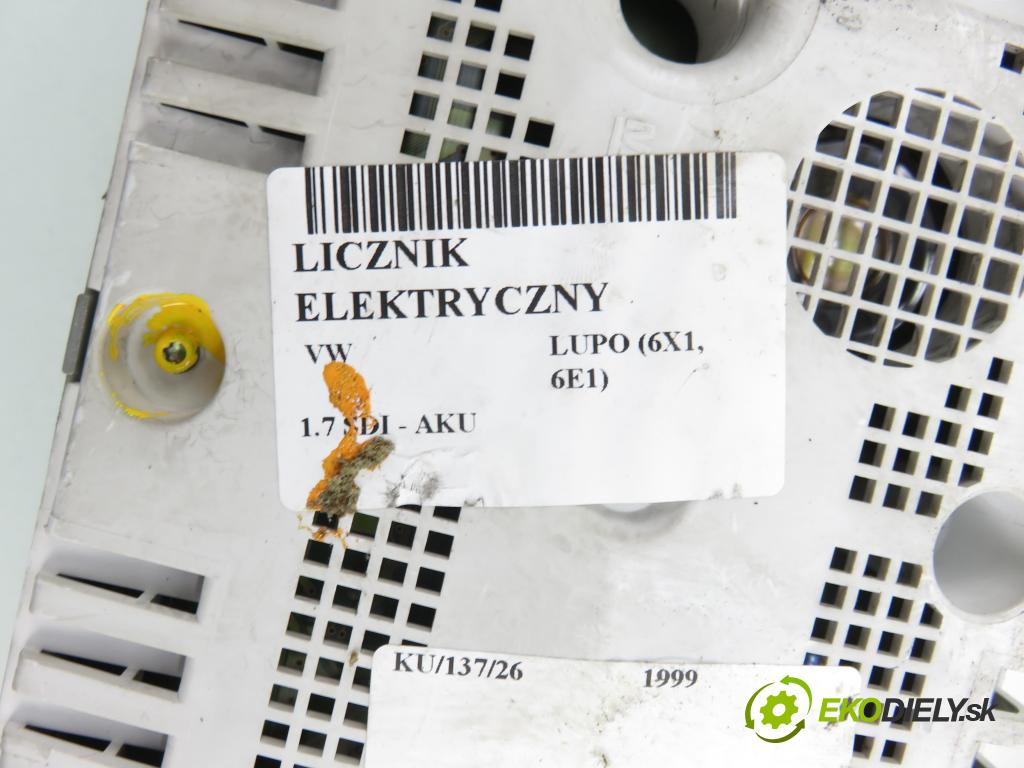 VW LUPO (6X1, 6E1) HB 1999 44,00 1.7 SDI - AKU 1716,00 Prístrojovka elektrický 6X0920800D ; 0263615041