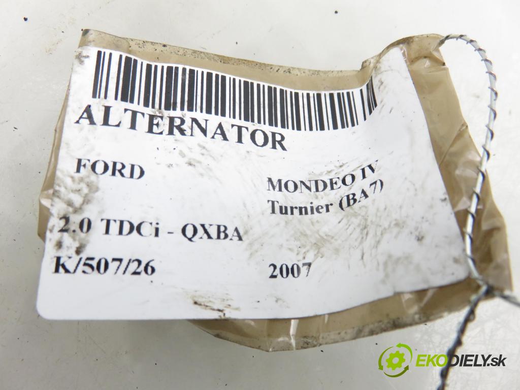 FORD MONDEO IV Turnier (BA7) KOMBI 2007 103,00 2.0 TDCi - QXBA 1997,00 Alternátor 0121615028 ; 7G9N10300EA (Alternátor)