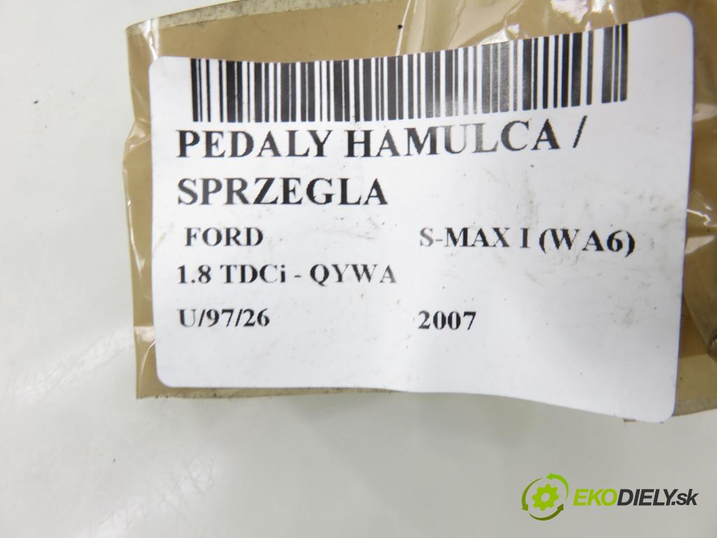 FORD S-MAX (WA6) MINIVAN 2007 92,00 1.8 TDCi 125 - QYWA 1753,00 PEDALY: brzdy / spojky 6G927B633NK ; 6G922D094JF