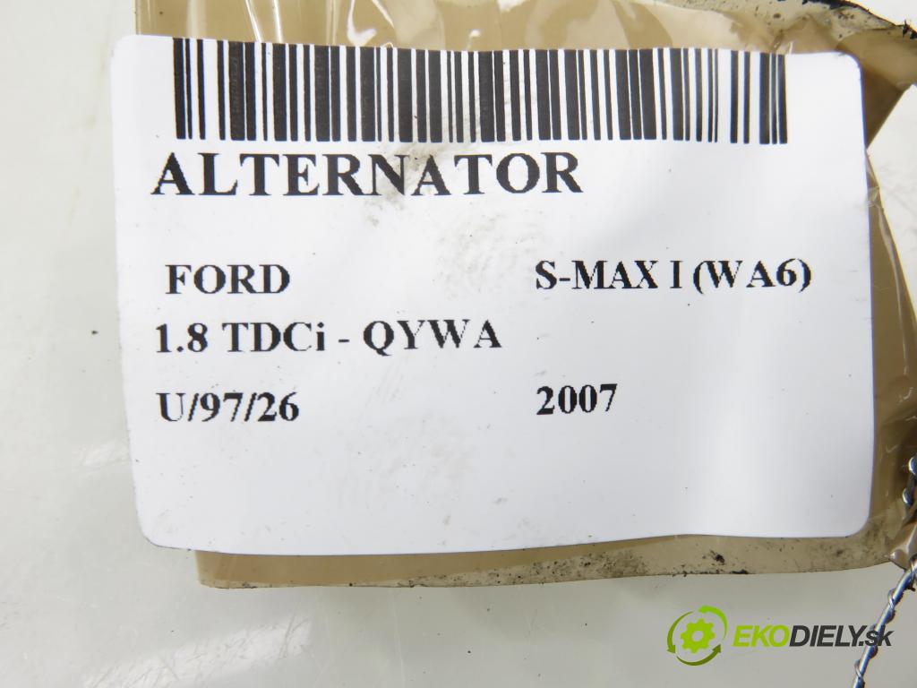 FORD S-MAX (WA6) MINIVAN 2007 92,00 1.8 TDCi 125 - QYWA 1753,00 Alternátor 0121615008 ; 6G9N10300UD (Alternátor)
