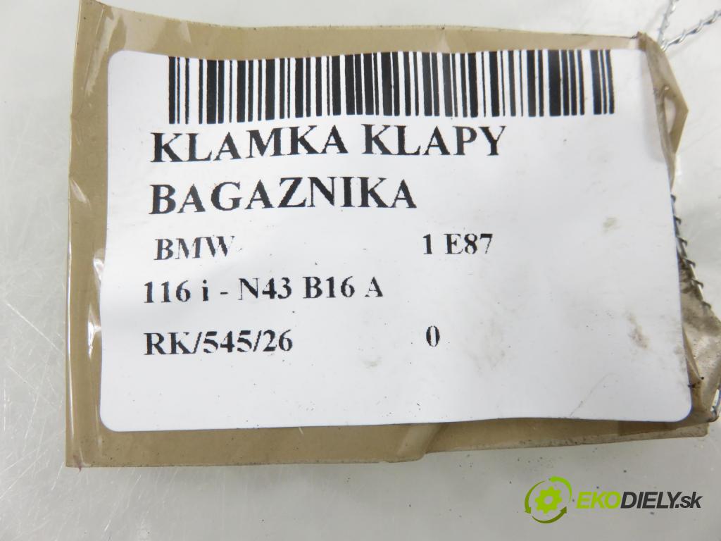 BMW 1 (E87) HB 2009 89,00 116 i - N43 B16 A 1599,00 klika dveří kufr 7207933