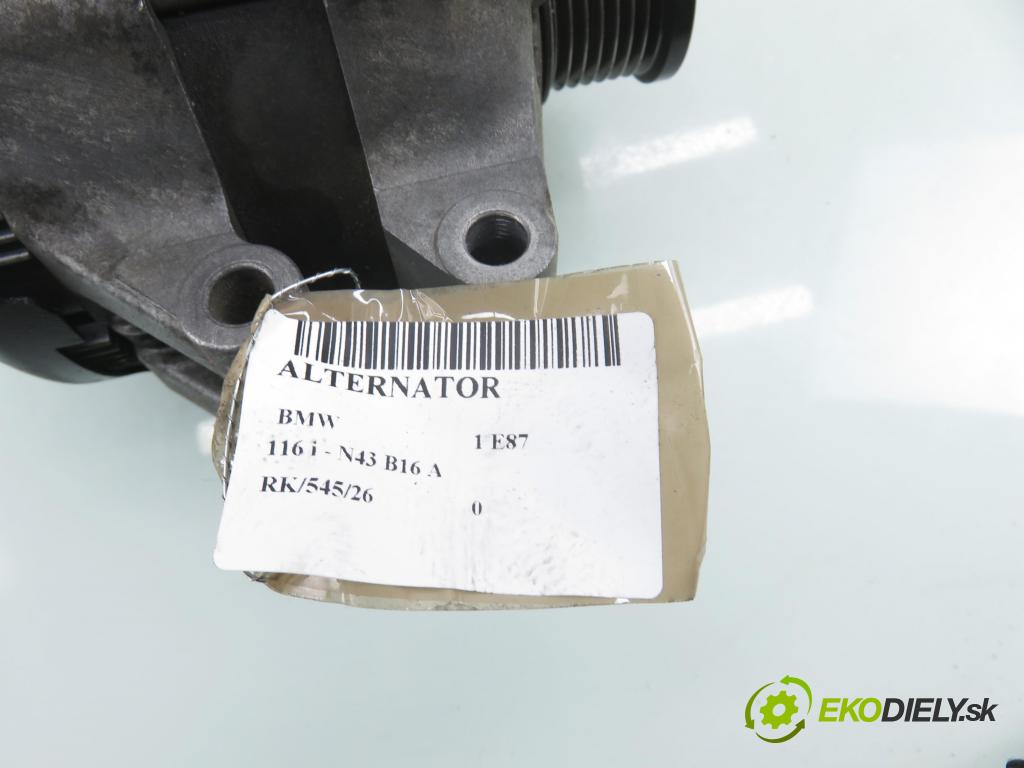 BMW 1 (E87) HB 2009 89,00 116 i - N43 B16 A 1599,00 Alternátor 7550468 (Alternátor)