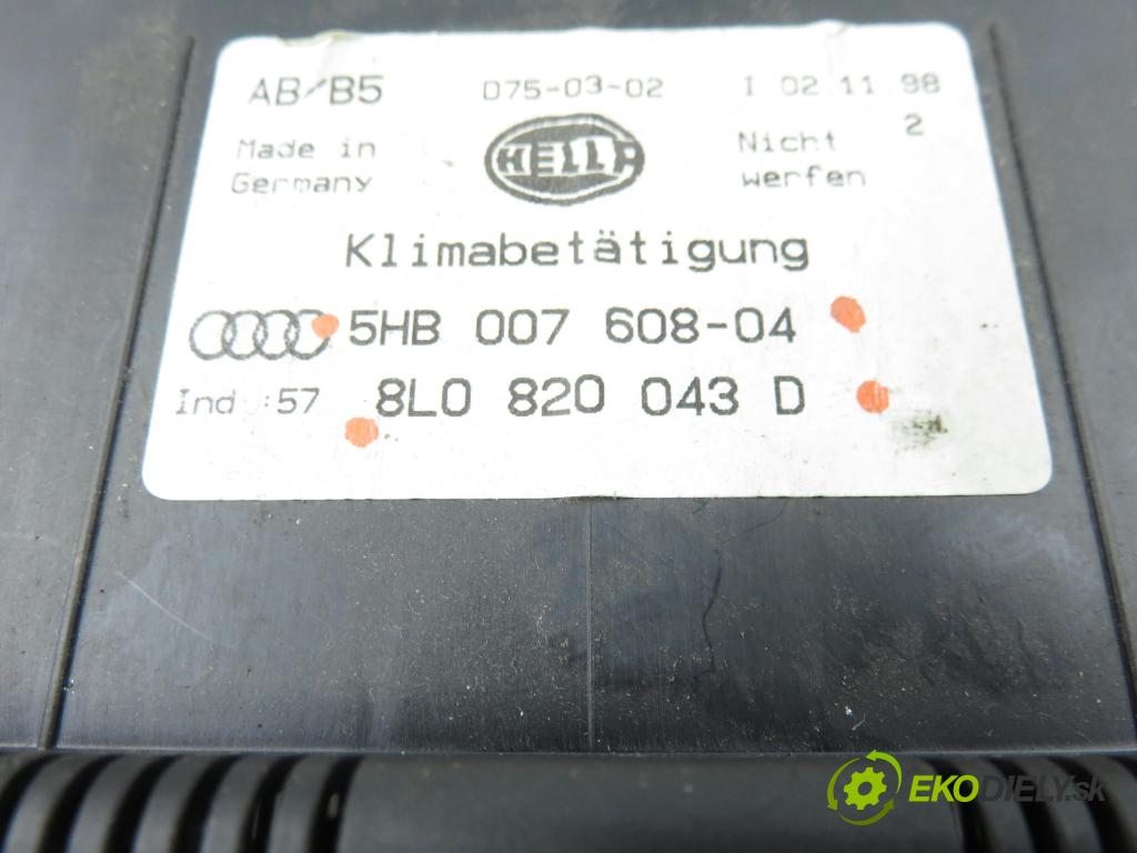 AUDI A4 Avant (8D5, B5) KOMBI 1999 81,00 1.9 TDI - AFN 1896,00 Panel kúrenia KLIMATRONIK 5HB00760804 ; 8L0820043D