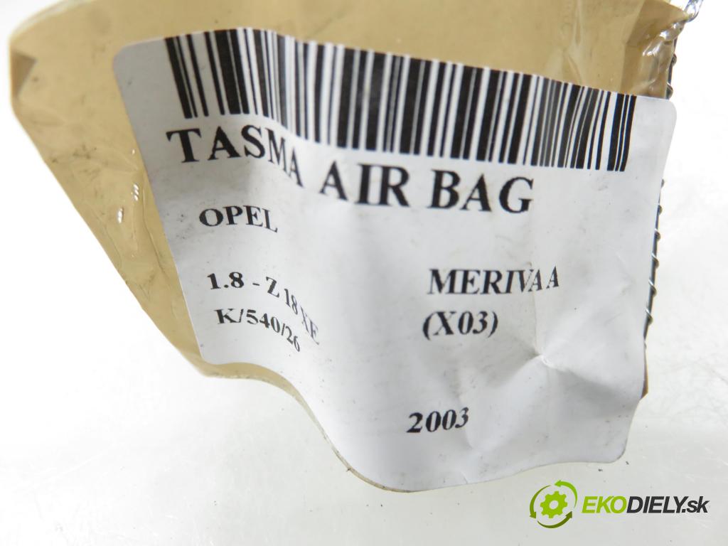 OPEL MERIVA A nadwozie wielkoprzestrzenne (MPV) (X03) MINIVAN 2003 92,00 1.8 - Z 18 XE 1796,00 PÁSKA: air BAG 315625731