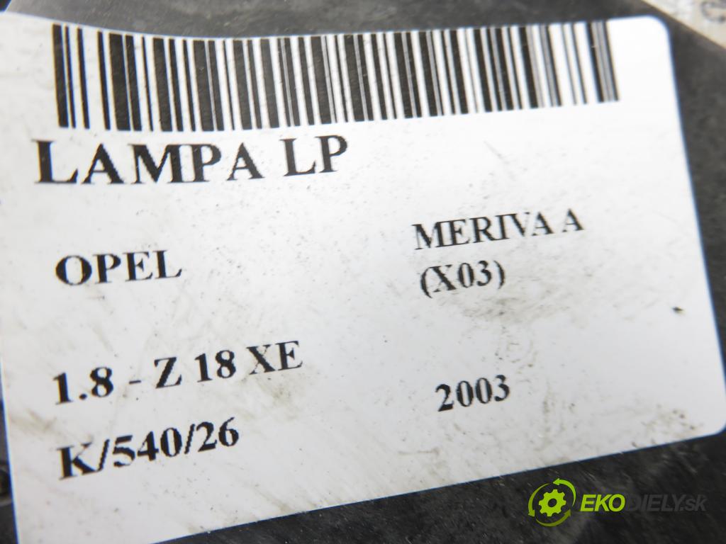 OPEL MERIVA A nadwozie wielkoprzestrzenne (MPV) (X03) MINIVAN 2003 92,00 1.8 - Z 18 XE 1796,00 Svetlo LP 93321054