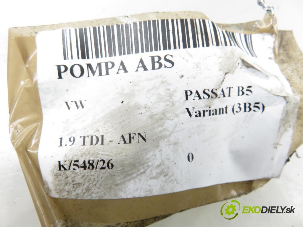 VW PASSAT B5 Variant (3B5) KOMBI 1998 81,00 1.9 TDI 110 - AFN 1896,00 Pumpa ABS 8E0614111AB ; 0273004281 ; 0265216559 (Pumpa ABS)