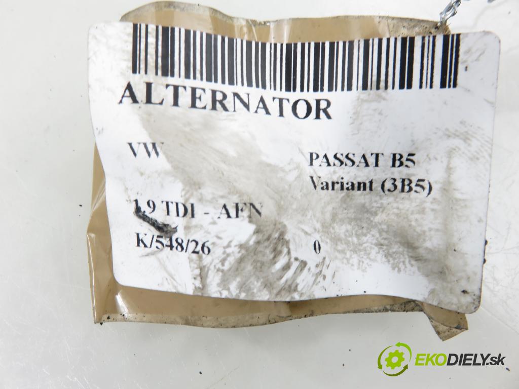 VW PASSAT B5 Variant (3B5) KOMBI 1998 81,00 1.9 TDI 110 - AFN 1896,00 Alternátor 028903028 ; 0123515003 (Alternátor)