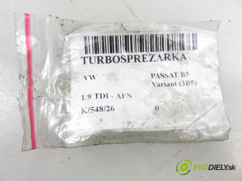 VW PASSAT B5 Variant (3B5) KOMBI 1998 81,00 1.9 TDI 110 - AFN 1896,00 Turbodúchadlo 028145702H (Turbodúchadlo (kompletné))