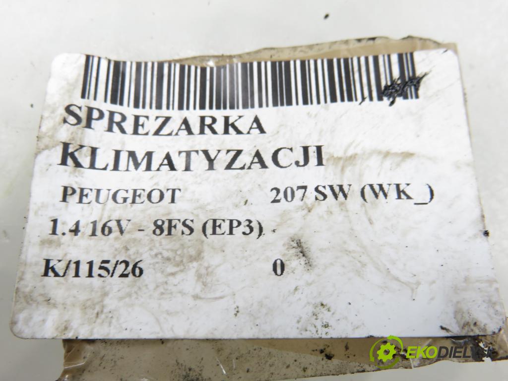 PEUGEOT 207 SW (WK_) KOMBI 2008 70,00 1.4 16V - 8FS (EP3) 1397,00 KOMPRESOR: klimatizácie 9659875780 (Kompresor klimatizácie)