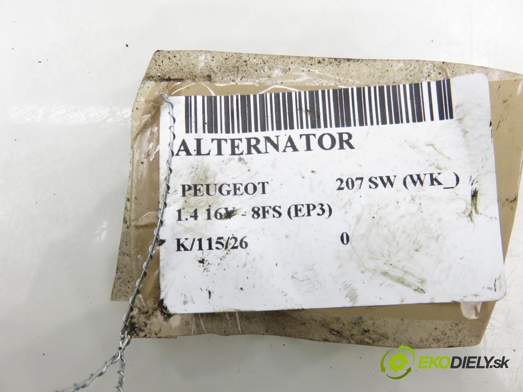 PEUGEOT 207 SW (WK_) KOMBI 2008 70,00 1.4 16V - 8FS (EP3) 1397,00 Alternátor V757695680 ; A005TG0881ZEB (Alternátor)