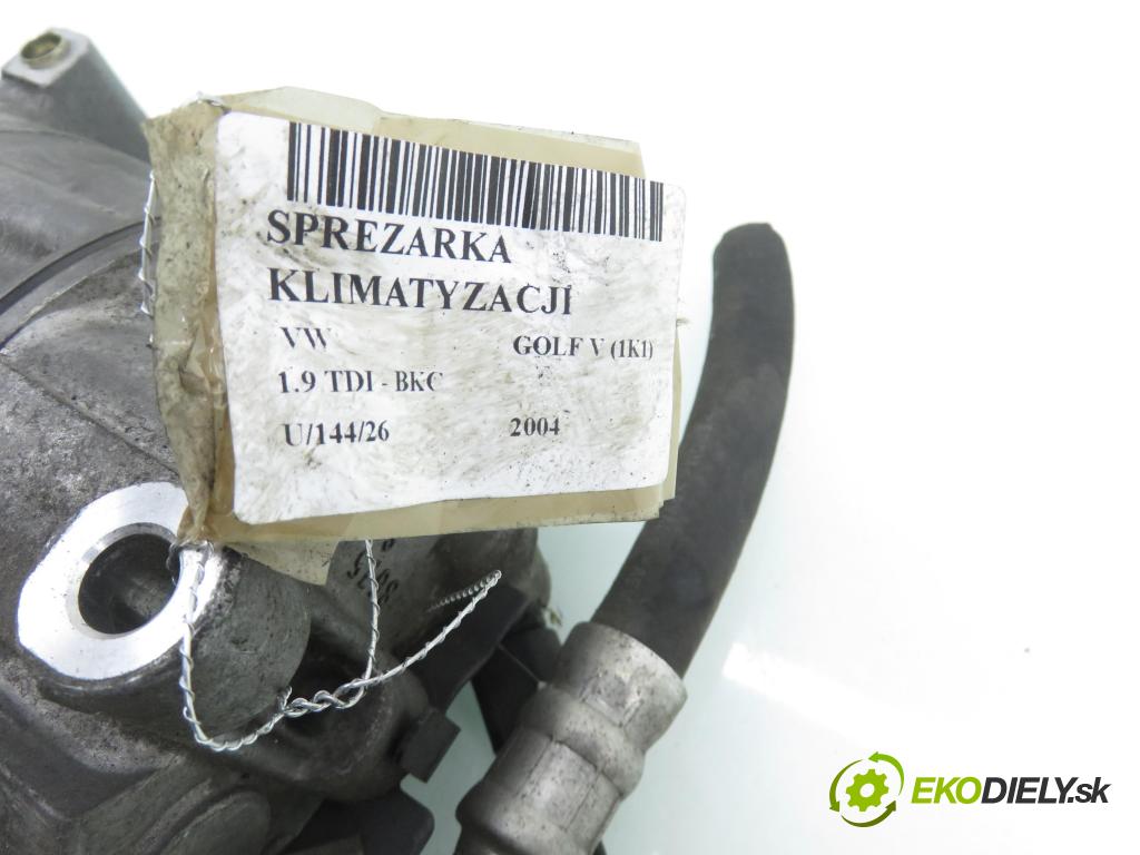 VW GOLF V (1K1) HB 2004 77,00 1.9 TDI PD 105 - BKC 1896,00 KOMPRESOR: klimatizácie 1K0820803G (Kompresor klimatizácie)
