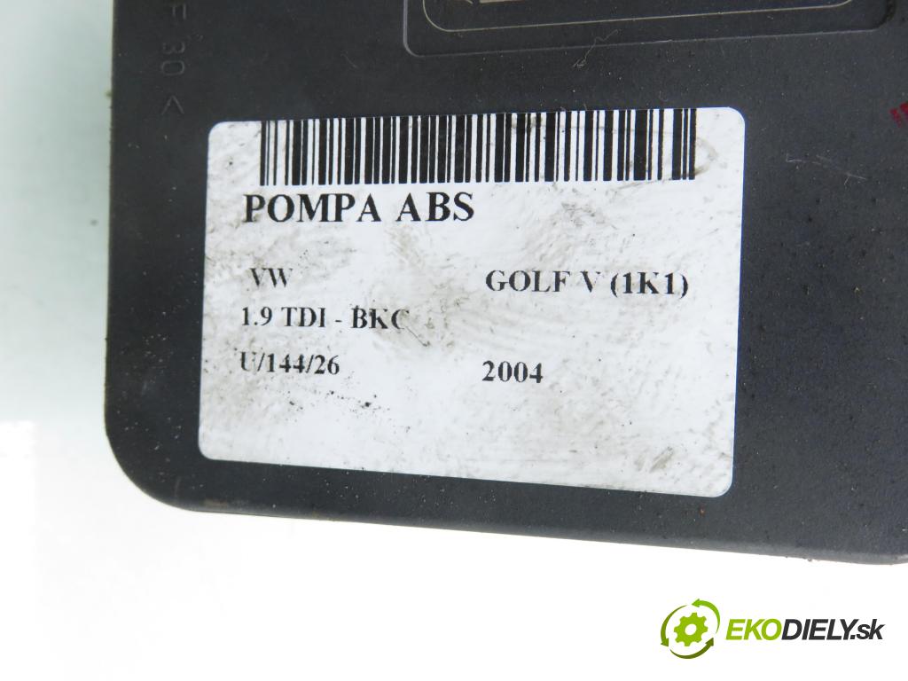 VW GOLF V (1K1) HB 2004 77,00 1.9 TDI PD 105 - BKC 1896,00 Pumpa ABS 1K0907379K ; 1K0614517H ; 10096003483 (Pumpa ABS)