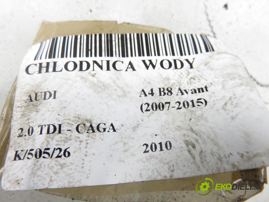 AUDI A4 Avant (8K5, B8) KOMBI 2010 105,00 2.0 TDI - CAGA 1968,00 chladič vody 8K0121251T ; VP7TBH8005BJ