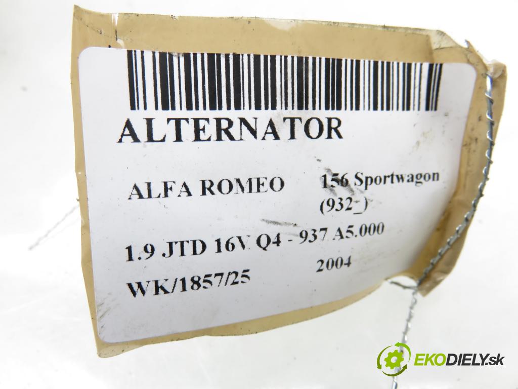 ALFA ROMEO 156 Sportwagon (932_) KOMBI 2004 110,00 1.9 JTD 16V Q4 - 937 A5.000 1910,00 Alternátor CA1698IR1 (Alternátor)