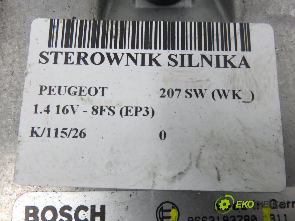 PEUGEOT 207 SW (WK_) KOMBI 2008 70,00 1.4 16V - 8FS (EP3) 1397,00 Riadiaca jednotka Motor 0261S04009 ; 9665291180 ; 9663193780