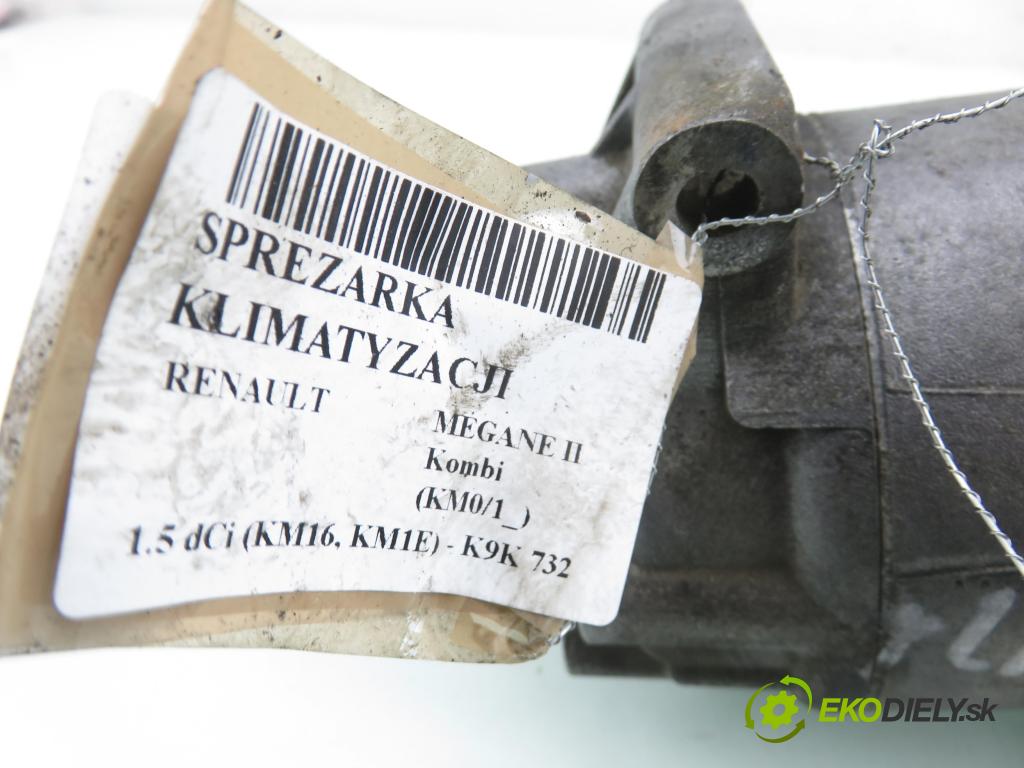 RENAULT MEGANE II Kombi (KM0/1_) KOMBI 2006 78,00 1.5 dCi 106 - K9K 732 1461,00 KOMPRESOR: klimatizácie 8200470242 (Kompresor klimatizácie)