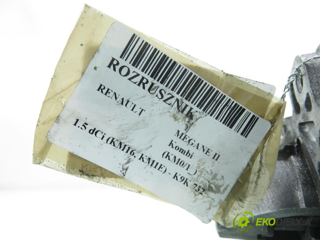 RENAULT MEGANE II Kombi (KM0/1_) KOMBI 2006 78,00 1.5 dCi 106 - K9K 732 1461,00 Štartér 8200584675 ; M000T87881 (Štartér)