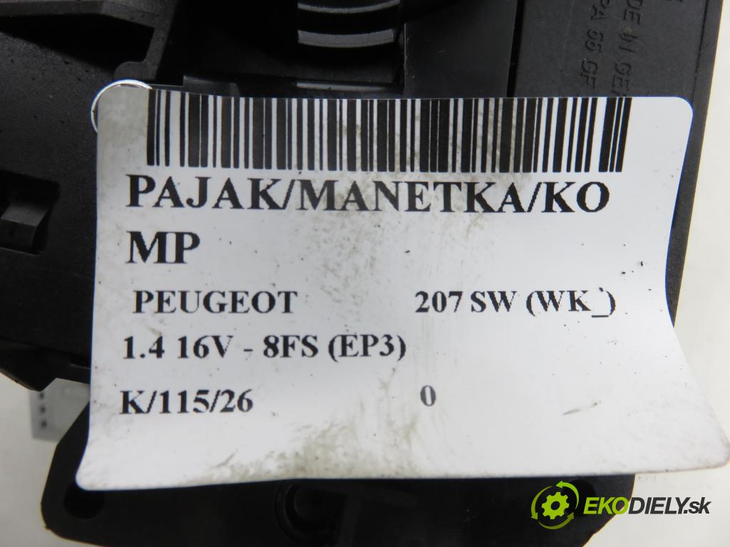 PEUGEOT 207 SW (WK_) KOMBI 2008 70,00 1.4 16V - 8FS (EP3) 1397,00 páčka/prepínač 96657279XT ; 204531