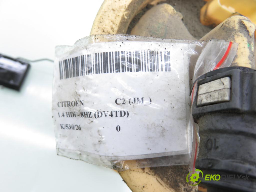 CITROEN C2 (JM_) HB 2006 50,00 1.4 HDi 68 8V - 8HZ 1398,00 senzor hladiny paliva 9645161680 ; A2C53022737