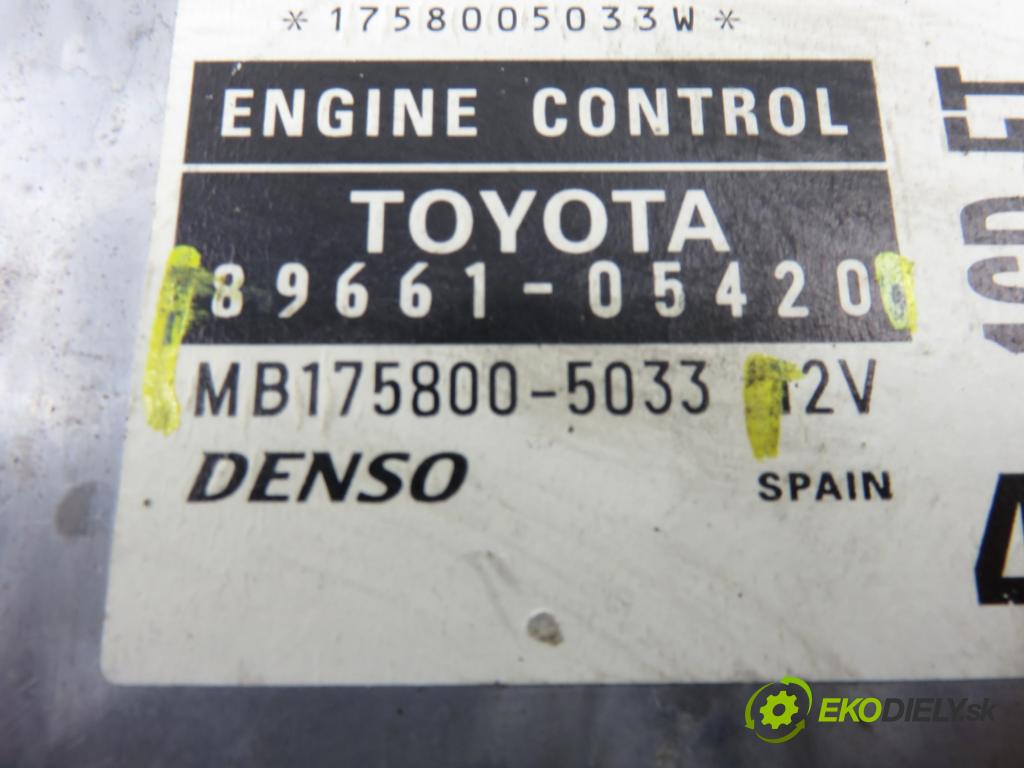 TOYOTA AVENSIS (_T22_) LIFTBACK 2001 81,00 2.0 D-4D (CDT220_) - 1CD-FTV 1995,00 Riadiaca jednotka Motor 8966105420 ; 1758005033 ; MB1758005033