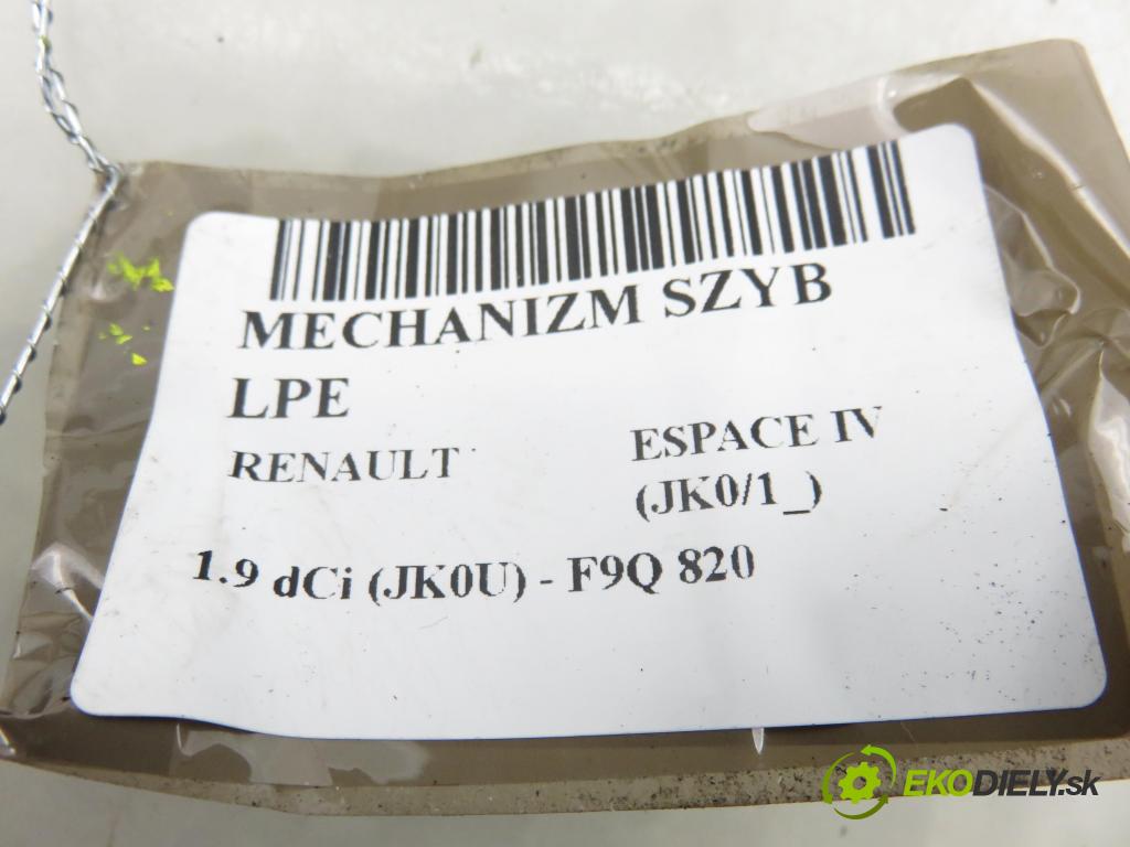RENAULT ESPACE IV (JK0/1_) VAN 2005 85,00 1.9 dCi 116 - F9Q 820 1870,00 Mechanizmus okien 400626