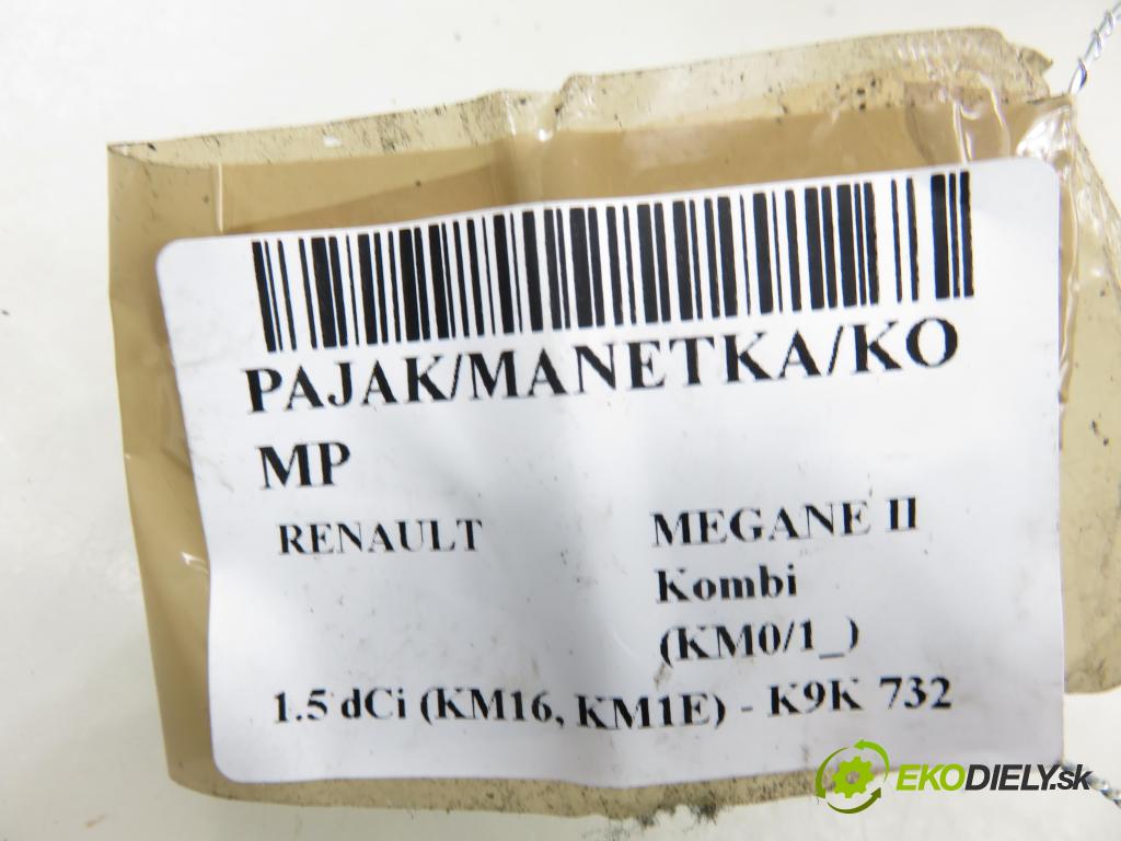RENAULT MEGANE II Kombi (KM0/1_) KOMBI 2006 78,00 1.5 dCi 106 - K9K 732 1461,00 páčka/prepínač