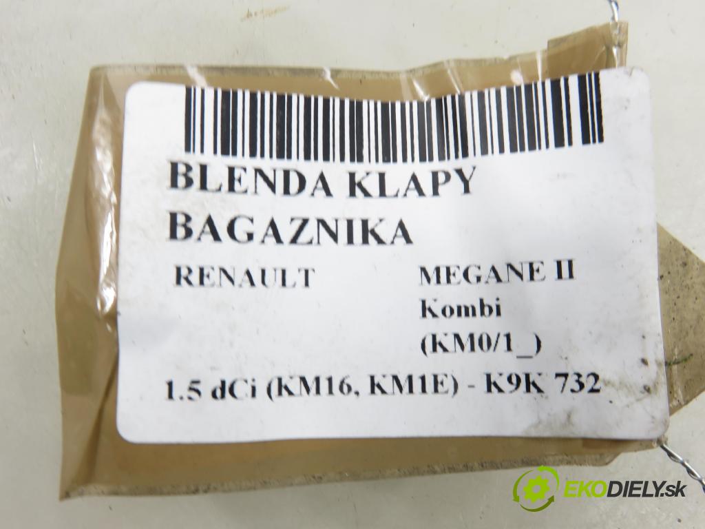 RENAULT MEGANE II Kombi (KM0/1_) KOMBI 2006 78,00 1.5 dCi 106 - K9K 732 1461,00 Zadné čelo dverí kufor 8200140480