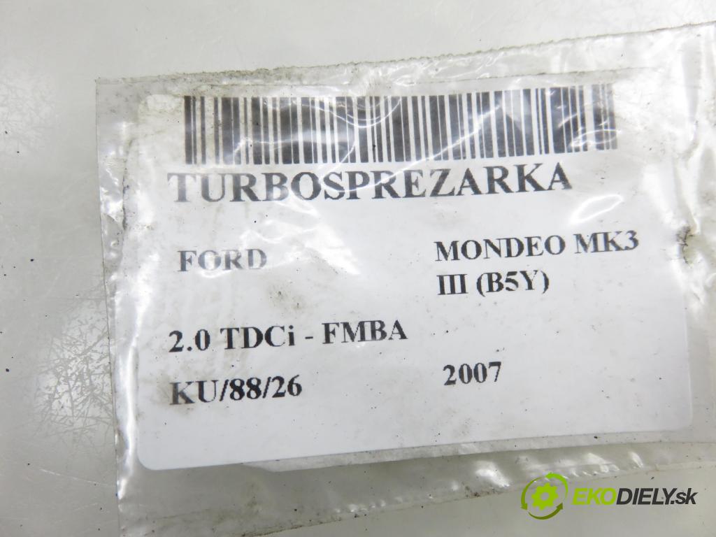 FORD MONDEO III (B5Y) LIFTBACK 2007 96,00 2.0 TDCi - FMBA 1998,00 RYCHLONABÍJEČKA: 4S7Q6K682EL (Kompletní turbodmychadlo)
