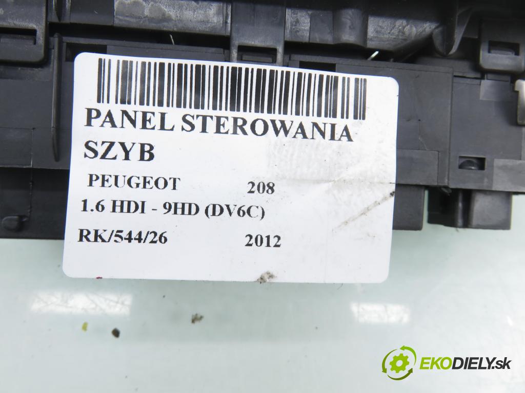 PEUGEOT 208 I (CA_, CC_) HB 2012 84,00 9HD (DV6C) 1560,00 Panel ovládania okien 96749624ZD
