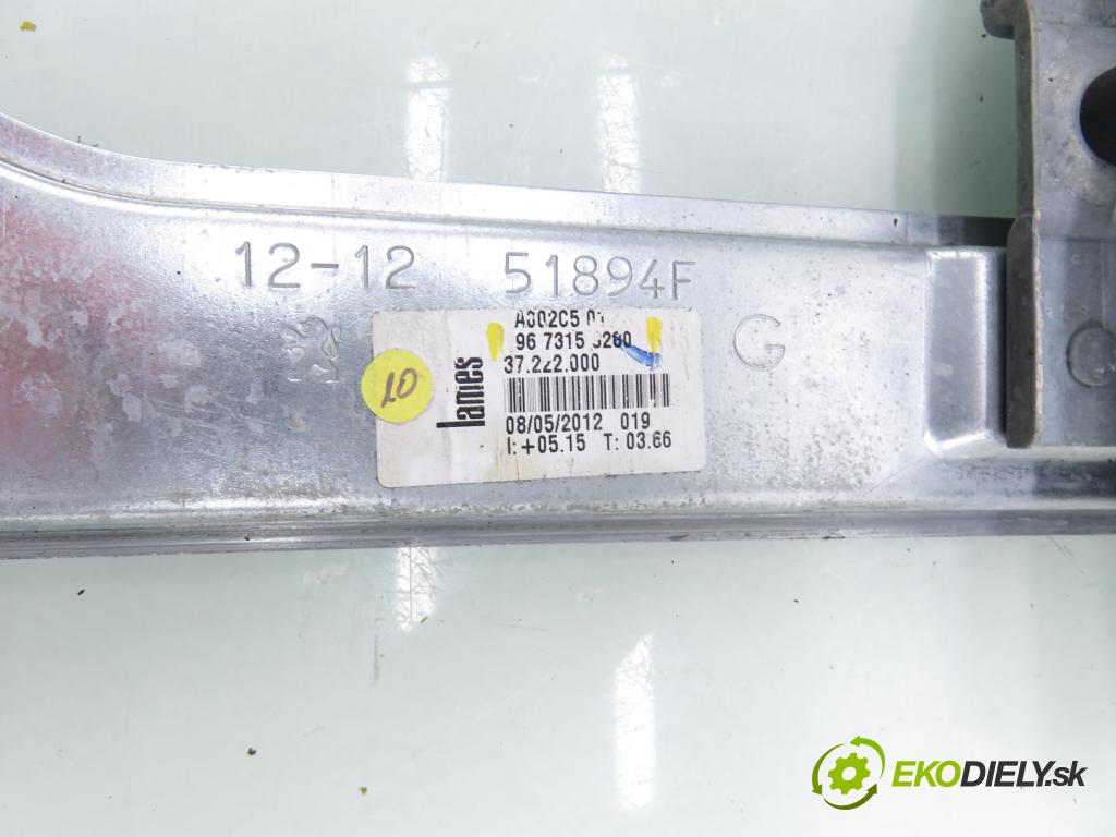 PEUGEOT 208 I (CA_, CC_) HB 2012 84,00 9HD (DV6C) 1560,00 Mechanizmus okien 9674254280 ; 9673153280 ; 0130822697