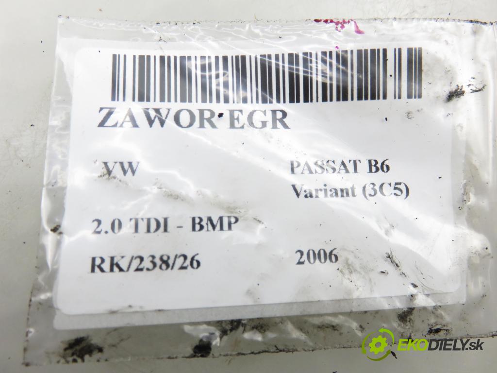 VW PASSAT B6 Variant (3C5) KOMBI 2006 103,00 2.0 TDI PD 8V 140 - BMP 1968,00 VENTIL EGR 03G129637A ; 03G131501D ; 70067800