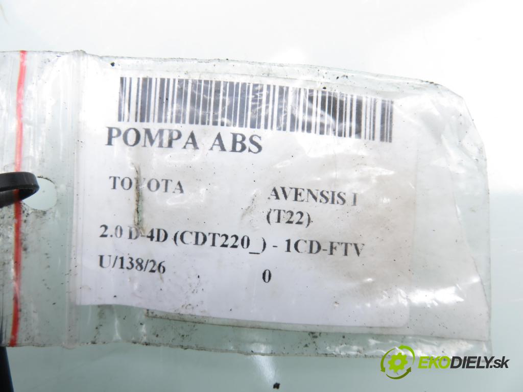 TOYOTA AVENSIS (_T22_) LIFTBACK 2001 81,00 2.0 D-4D (CDT220_) - 1CD-FTV 1995,00 Pumpa ABS 4451005030 ; 0265216825 (Pumpa ABS)