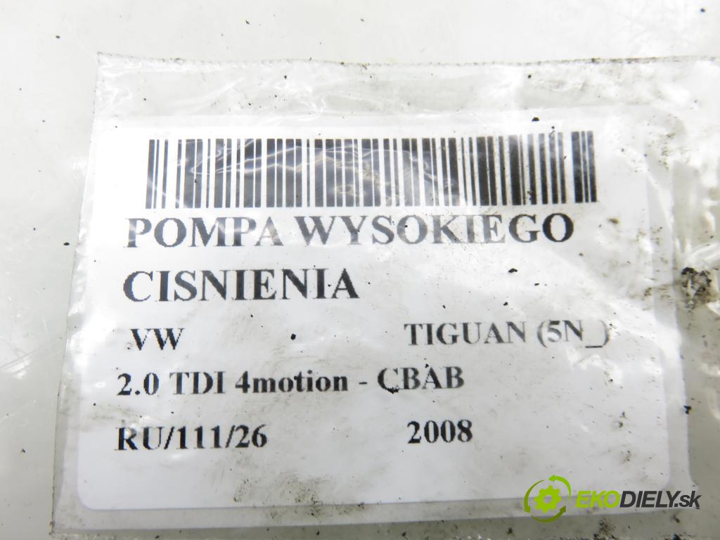 VW TIGUAN (5N_) SUV 2008 103,00 2.0 TDI 4motion - CBAB 1968,00 Pumpa vysokého tlaku 03L130277 ; 0445116030 ; 03L13089