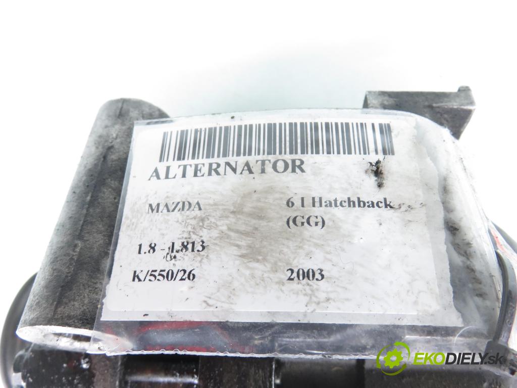 MAZDA 6 Hatchback (GG) LIFTBACK 2003 88,00 1.8 - L813 1798,00 Alternátor A3TG0091 (Alternátor)