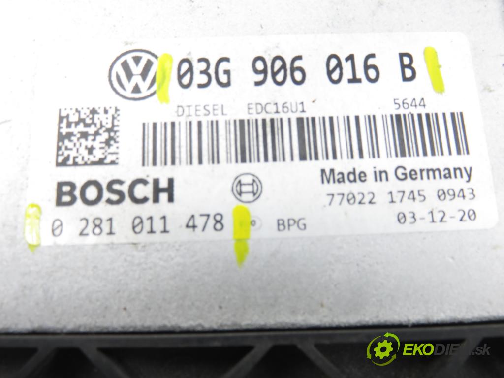 VW GOLF V (1K1) HB 2004 77,00 1.9 TDI PD 105 - BKC 1896,00 Riadiaca jednotka Motor 03G906016B ; 0281011478