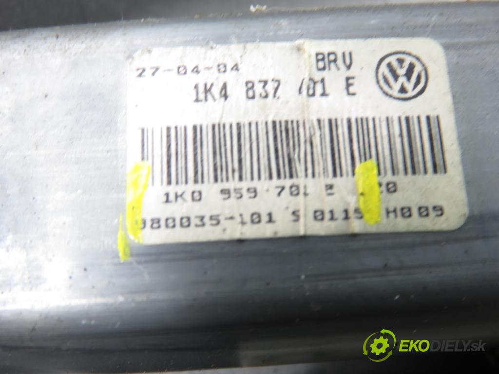 VW GOLF V (1K1) HB 2004 77,00 1.9 TDI PD 105 - BKC 1896,00 Mechanizmus okien 1K0959793C ; 1K4959701E ; 1K4837461A