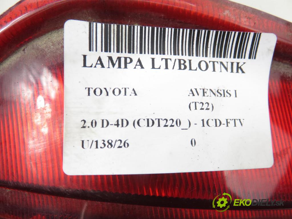 TOYOTA AVENSIS (_T22_) LIFTBACK 2001 81,00 2.0 D-4D (CDT220_) - 1CD-FTV 1995,00 Svetlo ľavé zadné 
