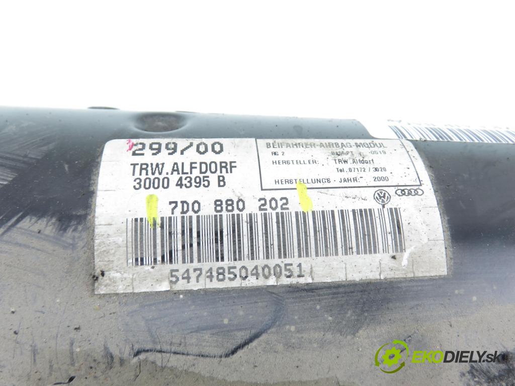 VW TRANSPORTER IV Autobus (70XB, 70XC, 7DB, 7DW, 7DK) BUS 2001 75,00 2.5 TDI - AYC 2461,00 AirBag air BAG CESTUJÍCÍ: 7D0880202