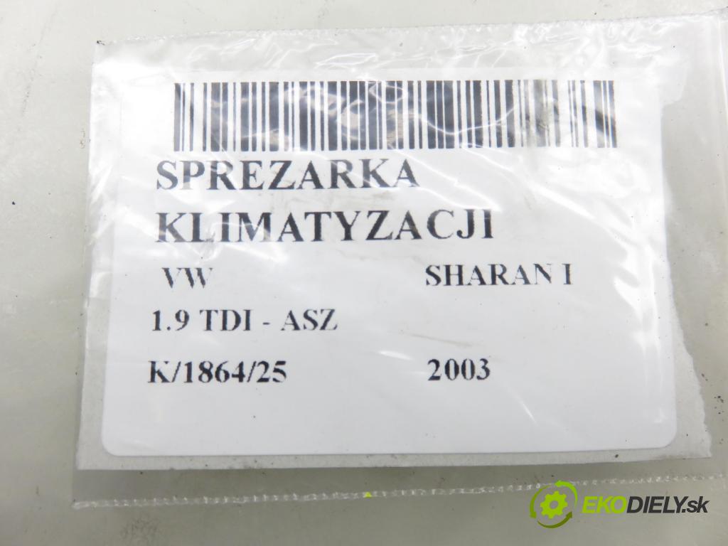 VW SHARAN (7M8, 7M9, 7M6) VAN 2003 96,00 1.9 TDI PD 130 - ASZ 1896,00 KOMPRESOR: klimatizácie 1J0820803A (Kompresor klimatizácie)