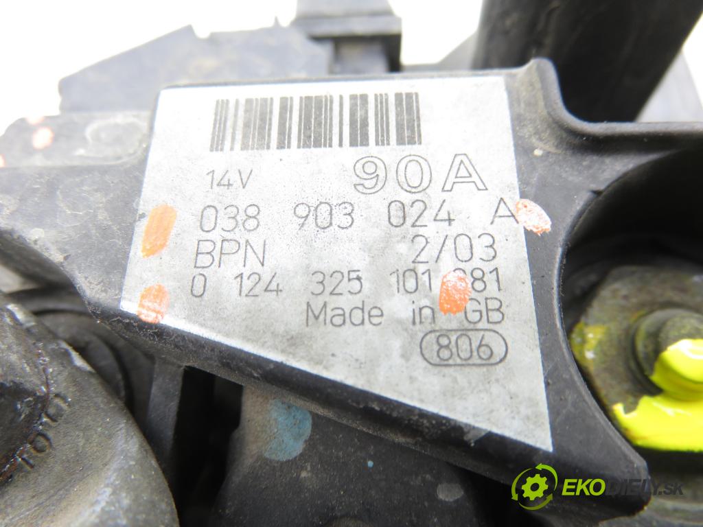 VW SHARAN (7M8, 7M9, 7M6) VAN 2003 96,00 1.9 TDI PD 130 - ASZ 1896,00 Alternátor 038903024A ; 0124325101 (Alternátor)
