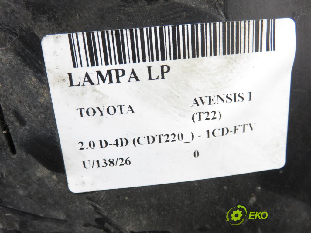 TOYOTA AVENSIS (_T22_) LIFTBACK 2001 81,00 2.0 D-4D (CDT220_) - 1CD-FTV 1995,00 Svetlo LP 54534381