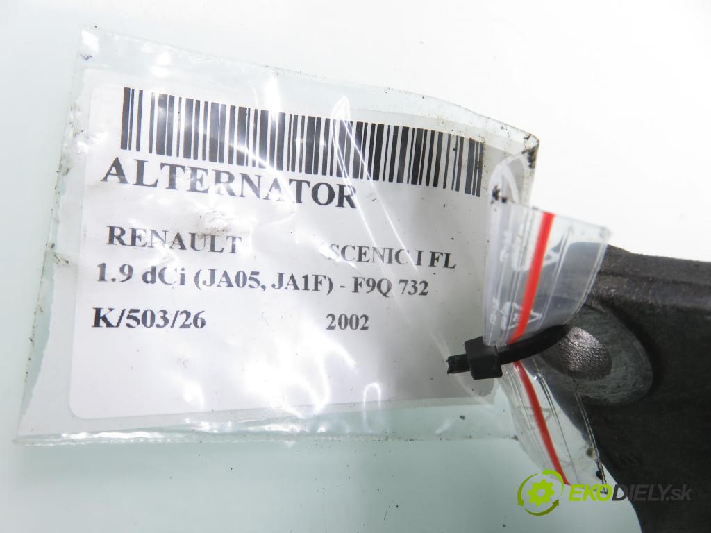RENAULT SCENIC I (JA0/1_) MINIVAN 2002 75,00 1.9 dCi 102 - F9Q 732 1870,00 Alternátor 8200054588 (Alternátor)