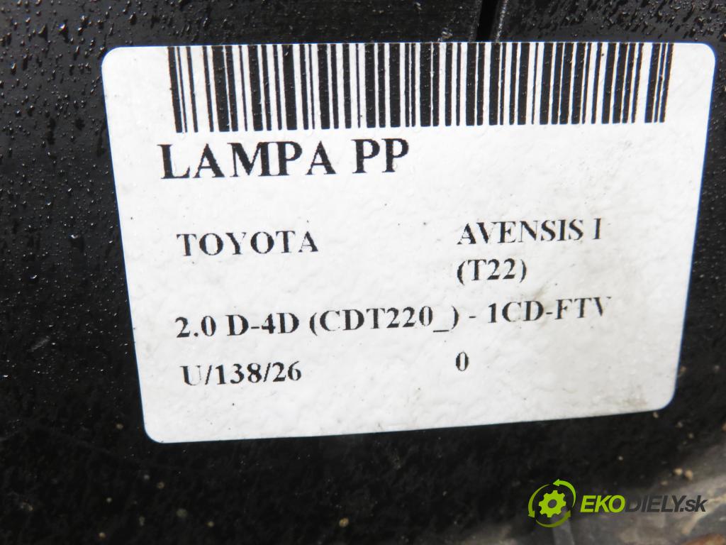 TOYOTA AVENSIS (_T22_) LIFTBACK 2001 81,00 2.0 D-4D (CDT220_) - 1CD-FTV 1995,00 Svetlo PP 54534380